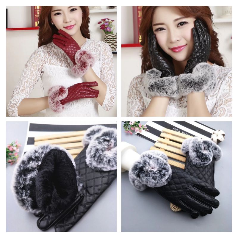 GL-01 SARUNG TANGAN WANITA KULIT TOUCHSCREEN WINTER MUSIM DINGIN