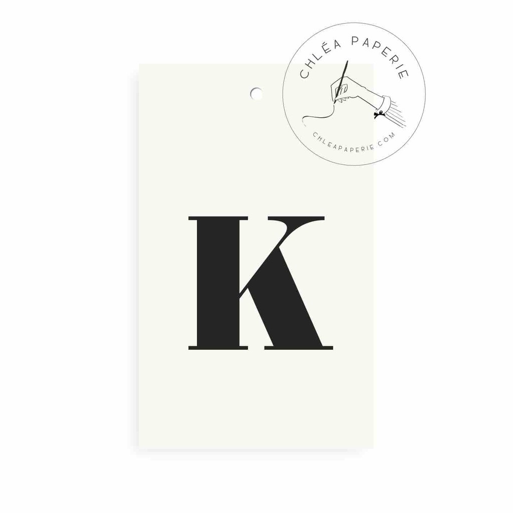 

Gift Tag / Alphabet K / Hang Tag