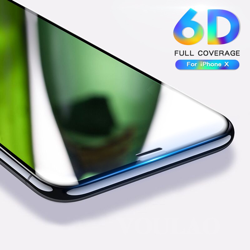 6D Full Cover Tempered Glass For iPhone 6 6s 7 8 X XS iPhone 7 8 Plus XS XR XS Max Screen Protector