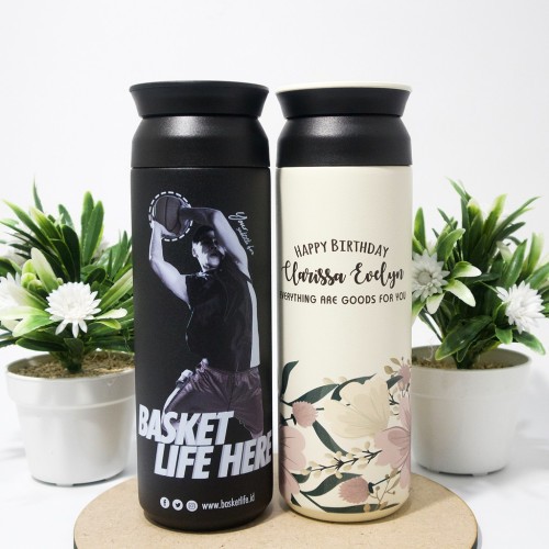 CUSTOM [ NAMA / LOGO ] CETAK UV PRINTING H552 TERMOS TRAVEL TUMBLER SOUVENIR BOTOL HAMPERS WARNA