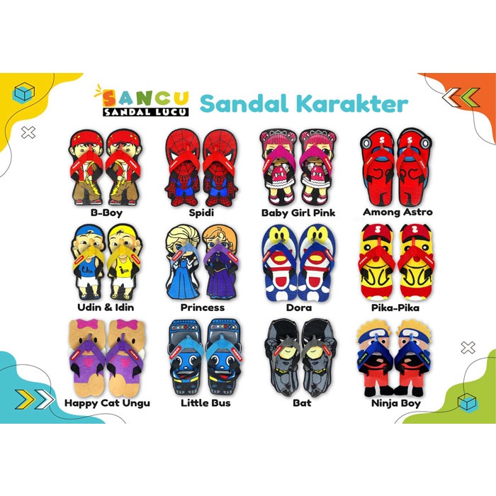 sancu (sandal lucu) Sandal anak-anak sampai dewasa / Sandal Lucu / Sandal Unik / Sancu Anak / Sandal