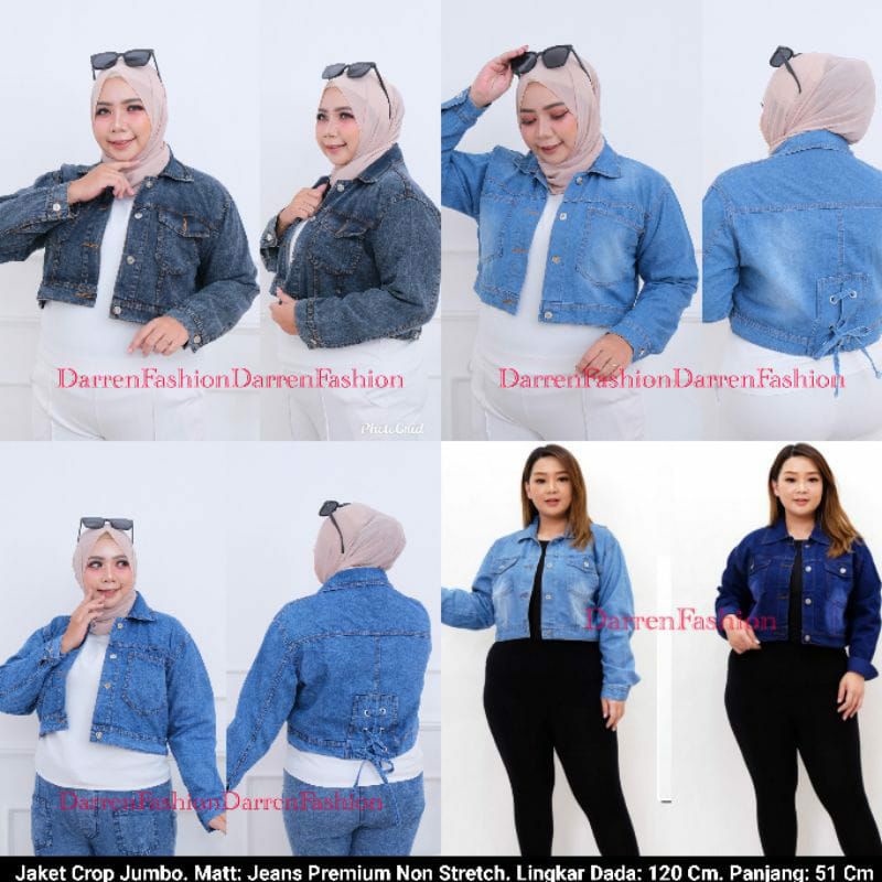Jaket Crop Jumbo Big Size/Jaket Crop Wanita/Jaket Jeans Wanita/Jaket Wanita