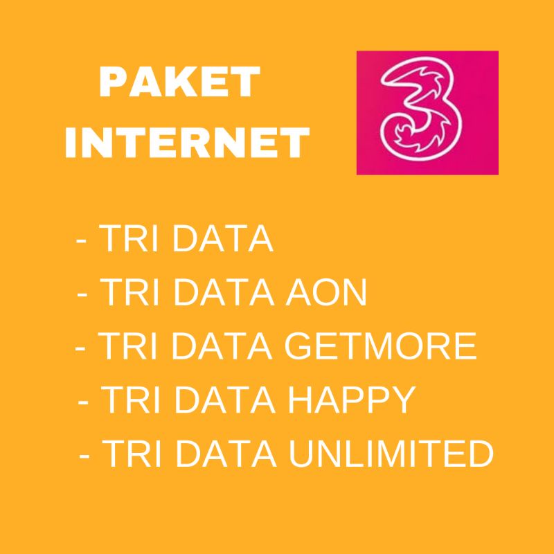 [PROMO] PAKET INTERNET TRI Data, Tri Data AON, Tri Data Getmore, Tri Data Happy dan Tri Data Unlimit