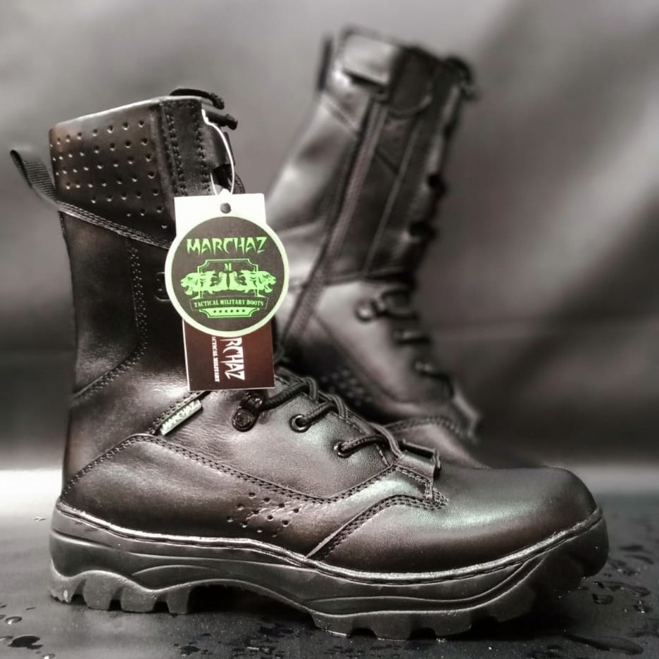 SEPATU PDL SAFETY UJUNG BESI MARCHAZ KULIT ASLI SEPATU PDL TNI POLRI SECURITY SATPAM SEPATU BOOTS