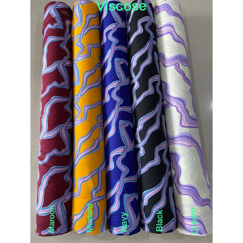 BISA COD // ECER KAIN METERAN // HARGA PER 0,5M // RAYON VISCOSE VANESA WEAR // MOTIF BUNGA POLOS //