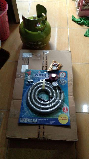 Kompor Rinnai Ri-302s+tabung Gas 3kg+isi Full+selang Paket Win
