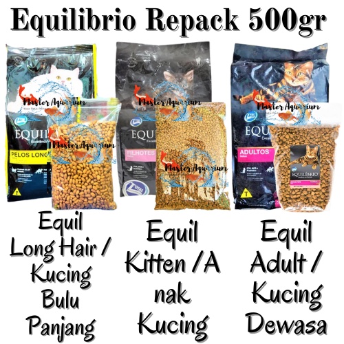 Equil Adult / Equil Kitten / Equil Long Hair REPACK 500gr Makanan Kucing EQUILIBRIO 500 gr