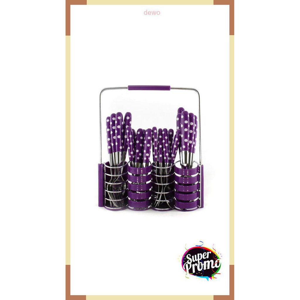 [ Vicenza ] Sendok Set Warna Polkadot Vicenza - ungu