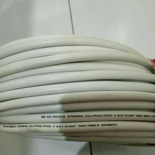 KABEL Listrik ETERNA 2x1.5mm / ETERNA HYO Serabut 2 x 1.5 MM Eceran
