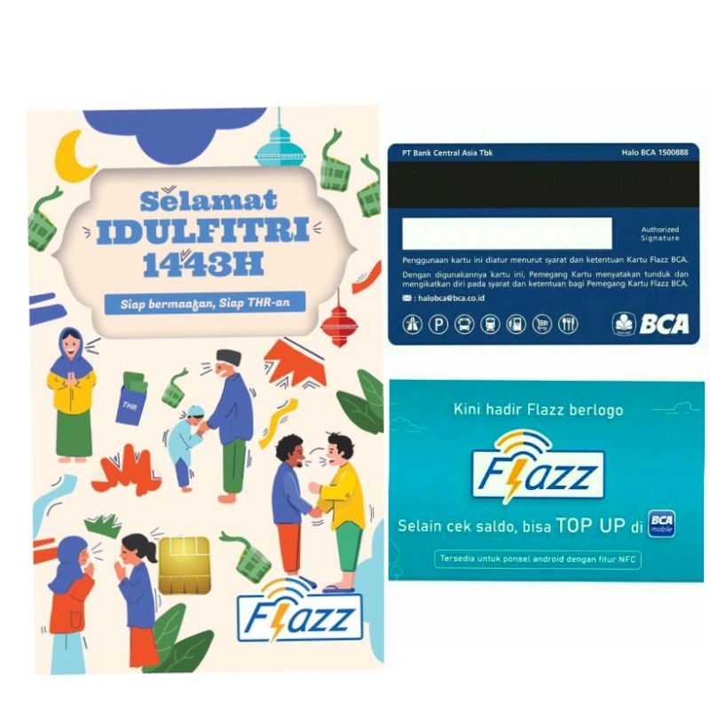 Kartu Flazz BCA Gen 2/Gen2 Limited Edition Idul Fitri Selamat Berlogo Baru ORI /Like eTOLL eMONEY Ta