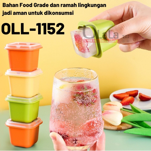 CETAKAN ES BATU JELLY COKLAT KOTAK FOOD GRADE DENGAN PENUTUP OLL-1152