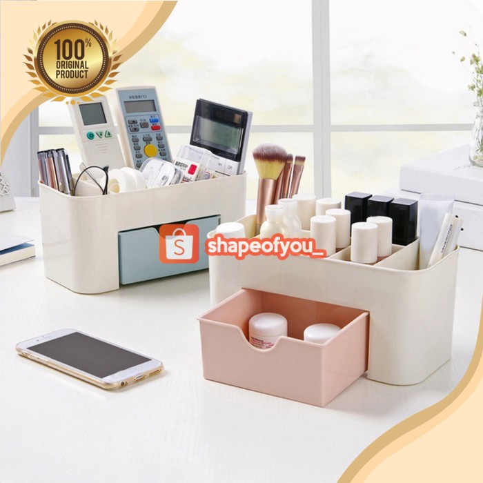Rak Kosmetik Plastik Mini / Rak Perhiasan / Organizer Kosmetik Multifungsi Dengan Laci Kotak Serbaguna Rak Meja Tempat Organizer Make Up Brush Skincare Murah