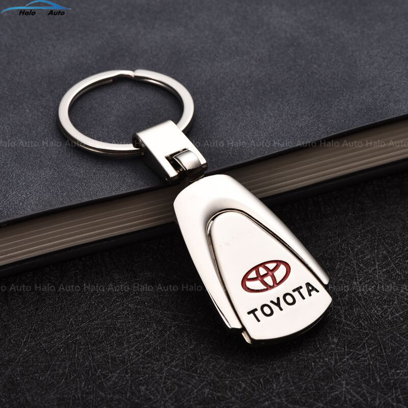 Gantungan Kunci Mobil 3D Logo TOYOTA Bahan Stainless Steel Metal