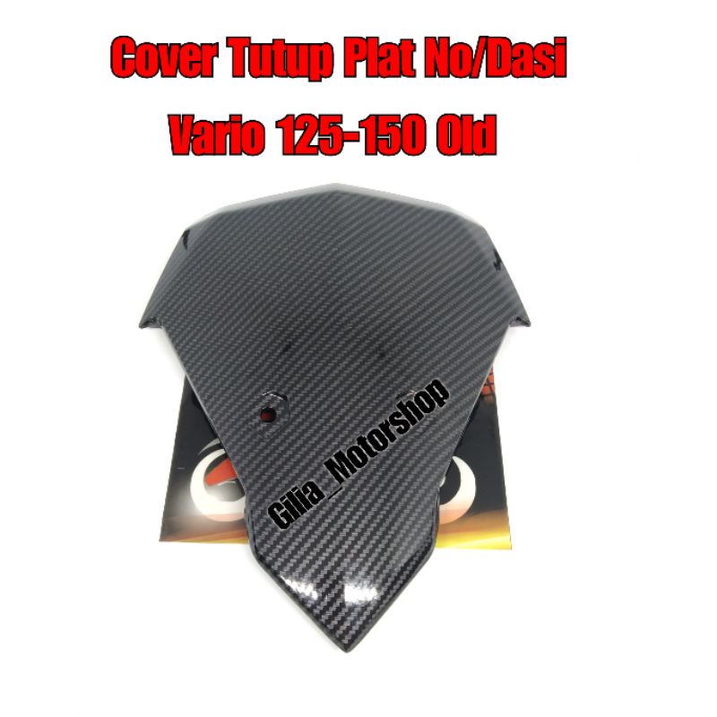 Cover Tutup Plat No Depan Model Dasi Carbon Vario 125 /Vario 150 Zoro Fine Original Import