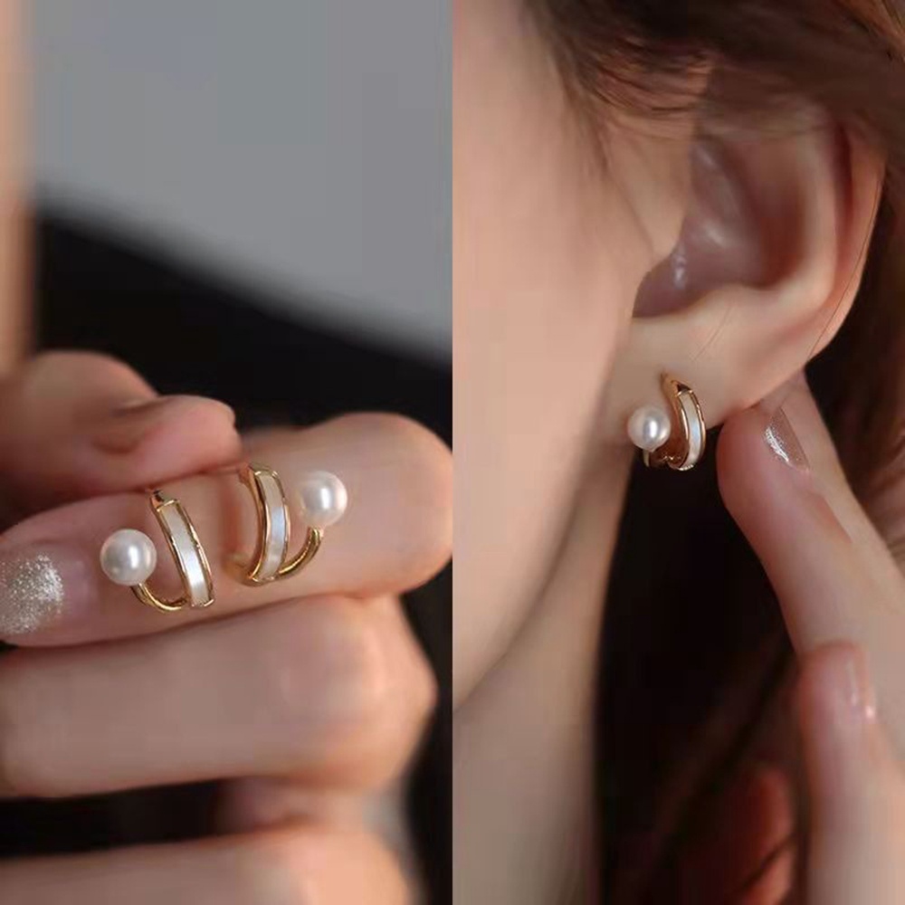 Anting Stud Mutiara Alami Untuk Wanita