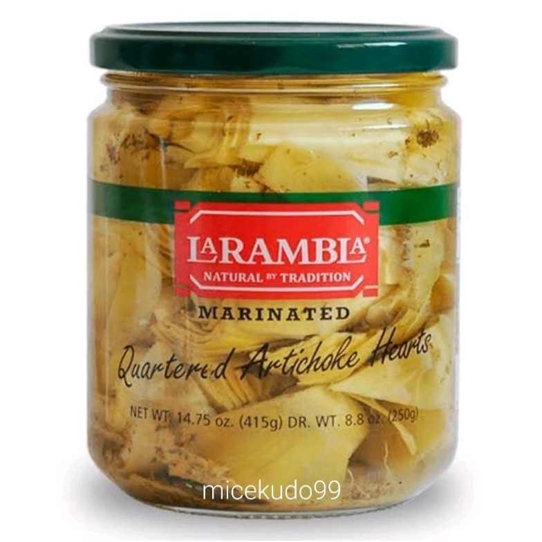 

LA RAMBLA MARINATED QUARTERED ARTICHOKE HEARTS ACAR JANTUNG LARAMBLA