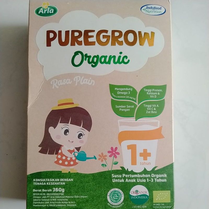 Puregrow Organic Susu Pertumbuhan Untuk Anak Usia 1-3 Tahun Rasa Plain Termurah