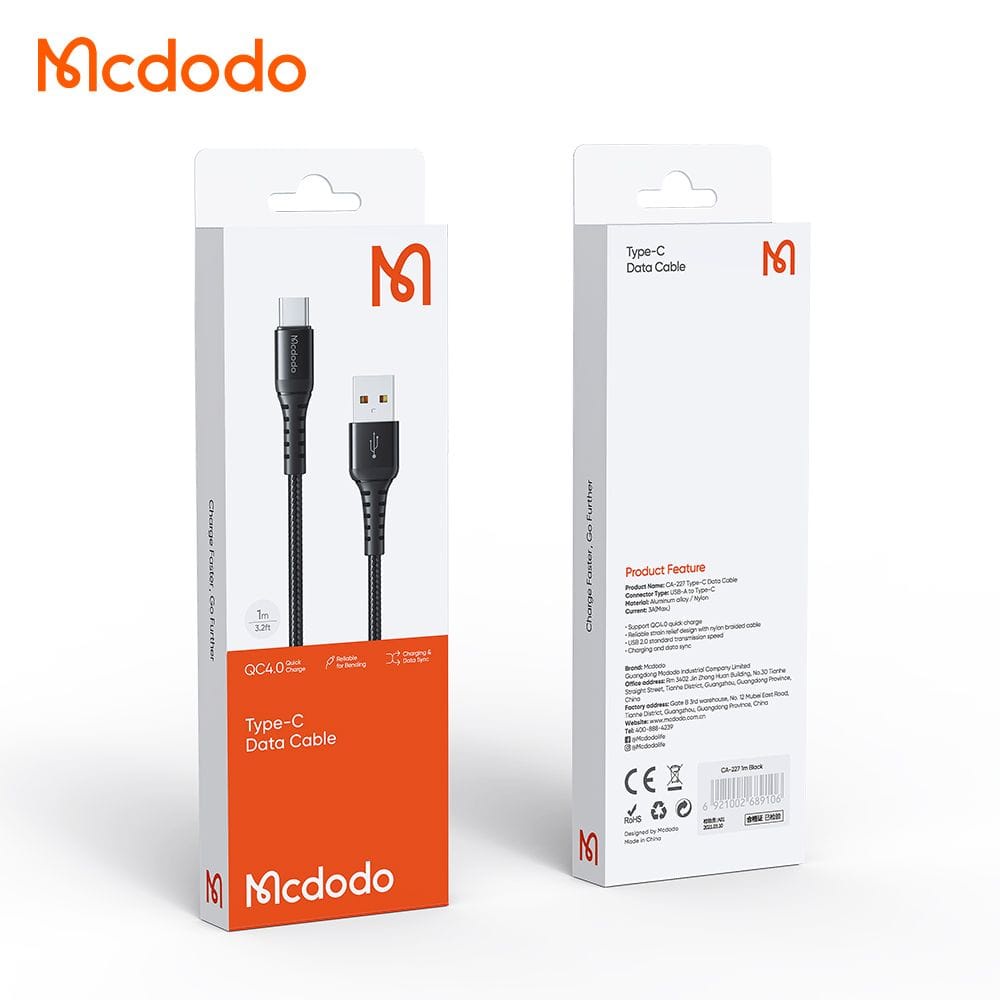 MCDODO CA-2271 Cable USB to Type C Fast Charge 3A Quick 4.0 Android