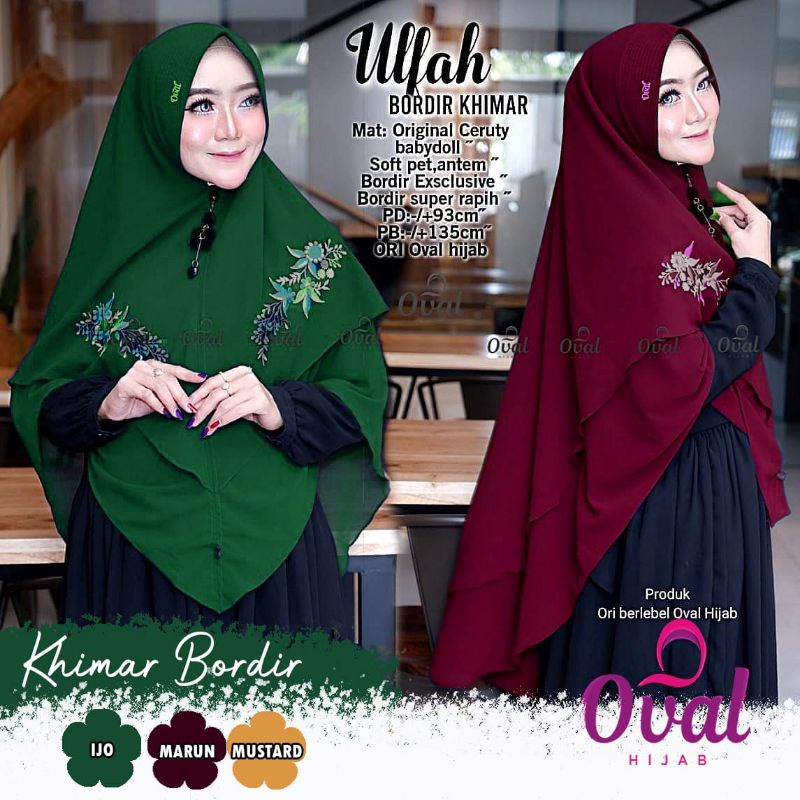 Ulfah bordir khimar jumbo