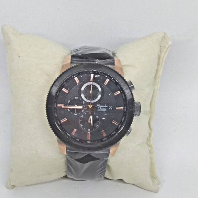 JAM TANGAN PRIA ALEXANDRE CHRISTIE AC 6501 BLACK ROSEGOLD