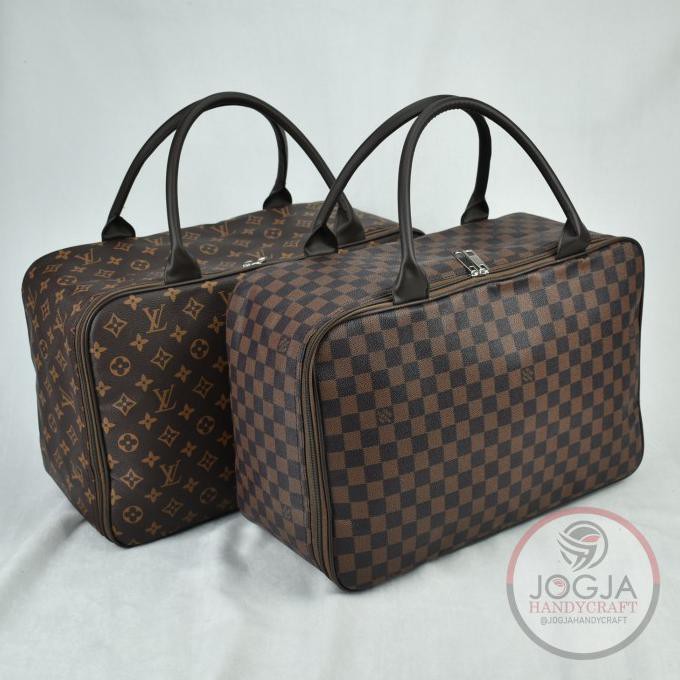 Paling Dicari] Premium - Tas Travel Bag / Koper Baju / Tas Baju / Tas Tenteng Kulit - Lv Damier