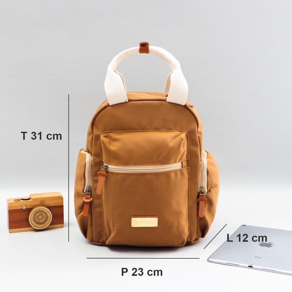 Tas Ransel Wanita Mini Backpack Bahan Kanvas - Virgil Mokamula