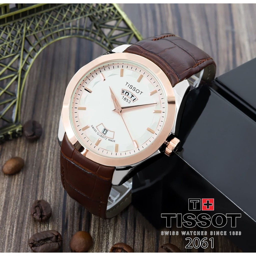 La Paz Pilibhit Jam Tangan Pria T15s0t Daydate 02 Leather Brown Rosegold White