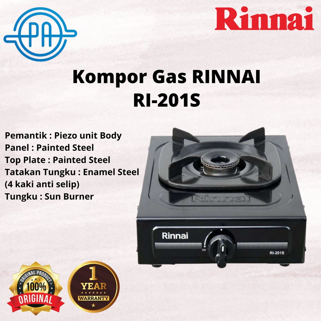 Rinnai Kompor Gas 1 Tungku RI 201S BERKUALITAS