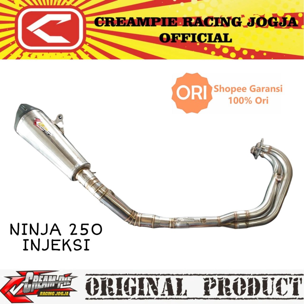 KNALPOT CREAMPIE KAWASAKI NINJA 250 INJEKSI STAINLESS ASLI JOGJA