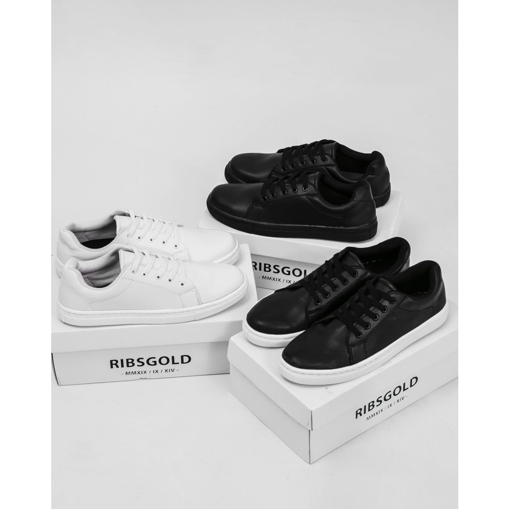 Basic Sneaker Ribsgold | Sepatu Putih Hitam | UNISEX
