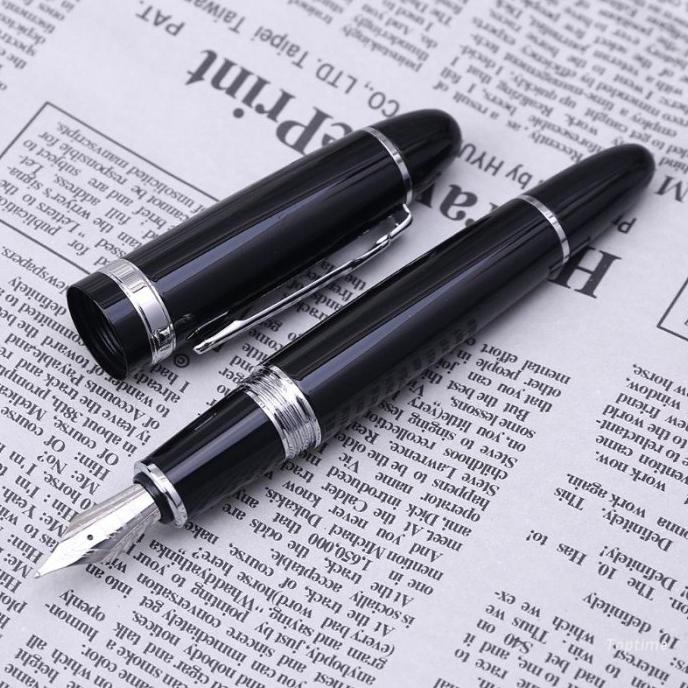

(BISA COD) JK784 Top New Jinhao 159 Black And Silver M Nib Fountain Pen Thick BIG SALE Kode 1041