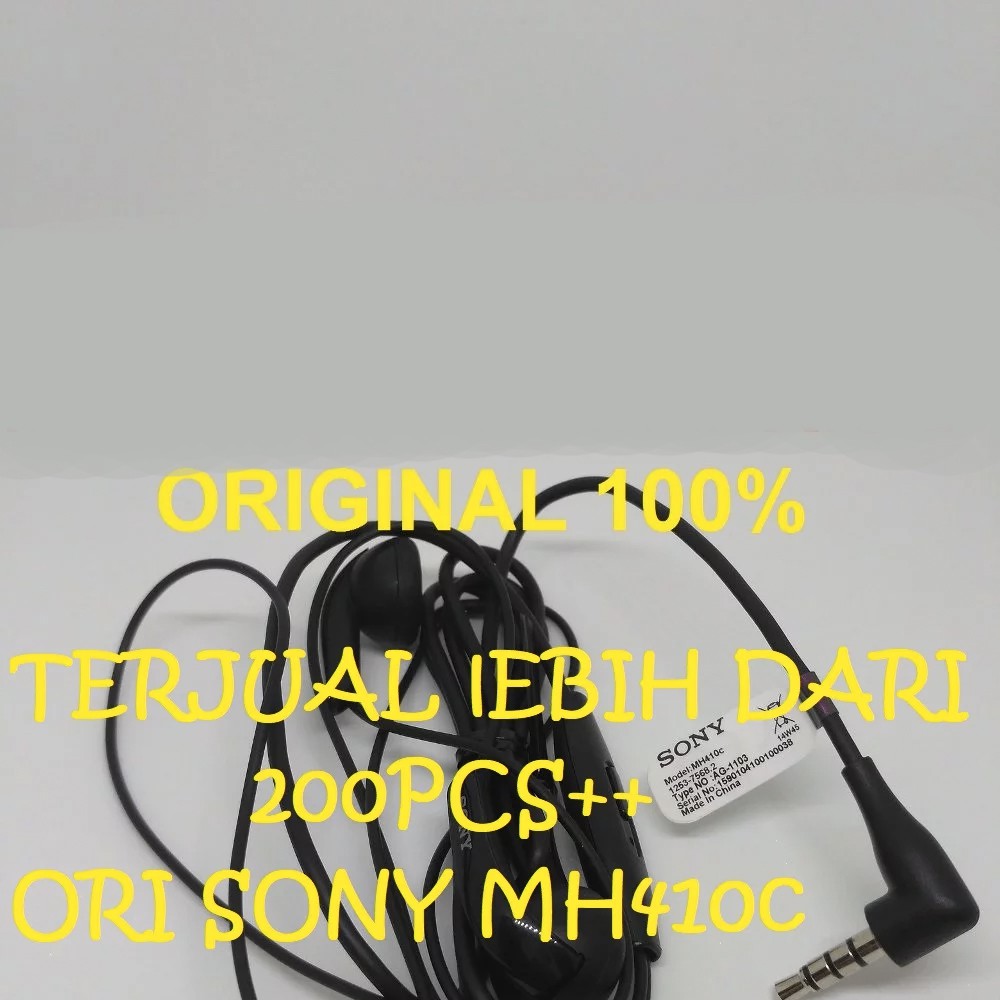 HEADSET HANDSFREE EARPHONE HANDFREE SONY MH410C Z1 Z2 Z3 MINI COMPACT ORIGINAL SONY XPERIA