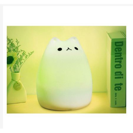 [TOSERBA_EMAK] - Lampu 7 Warna Model Kucing Lucu - LJC-101 - White