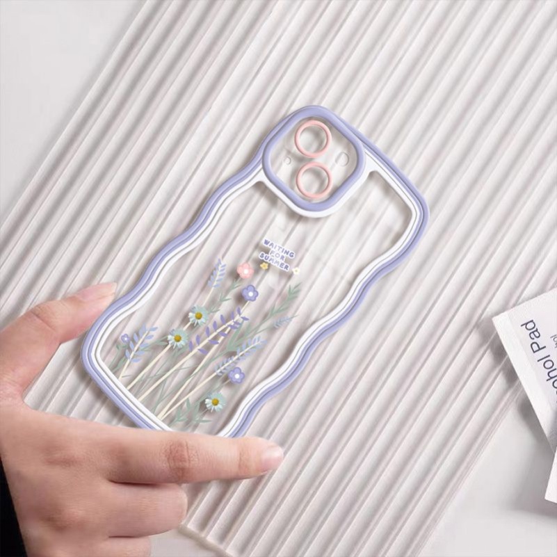 Soft Case Pelindung Lensa Kamera Motif Bunga Bening Tahan Banting Untuk iPhone 14 13 12 11 Pro Max X Xr Xs Max 8 7 6 6s Plus