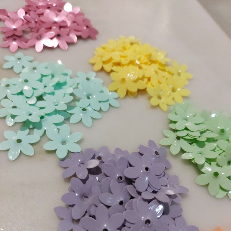 ramboci borci payet 15mm bunga 3d sakura warna