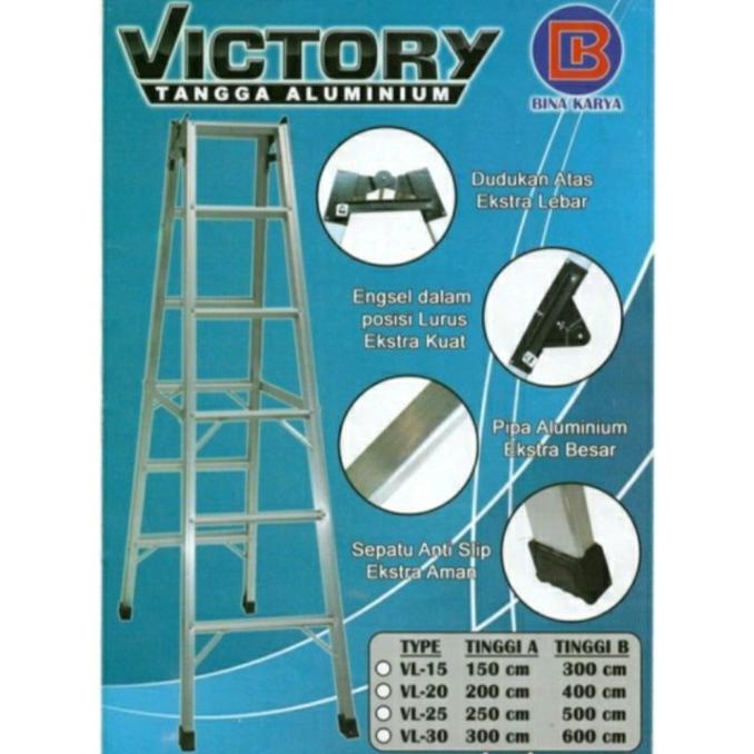 Tangga 3 Meter Victory Aluminium Alumunium Besar Tangga Lipat Tebal