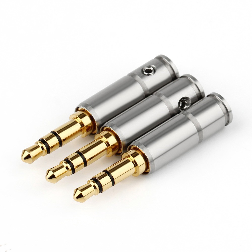 3.5mm Earphone Plug Audio Jack 3 Pole Splice Adapter DIY HiFi Headphone Solder Wire Connector