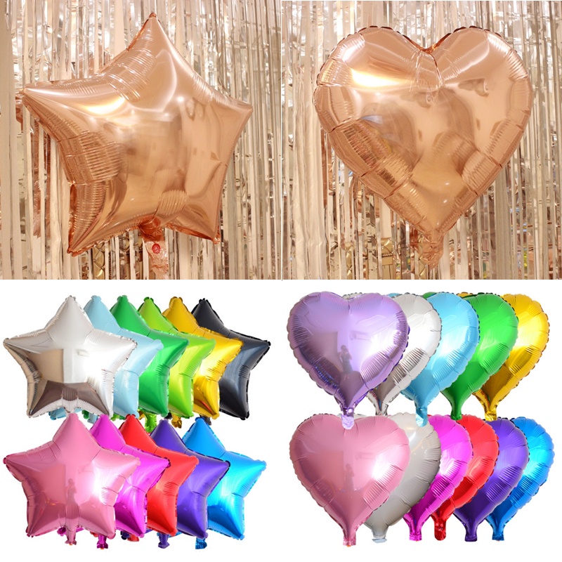 5pcs 18inci Bintang Berujung Lima Hias Helium Foil Balon Pesta Pernikahan Ulang Tahun Dekorasi Xmas Ornamen Dekorasi Rumah Aksesoris