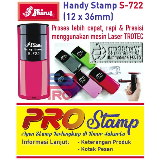 

Stempel Nama Dokter / NIK Shiny S-722 (Handy Stamp) - Karet Laser