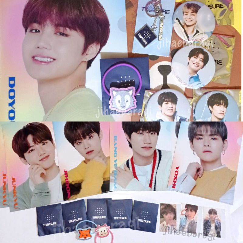 TREASURE OFFICIAL MERCHANDISE JAPAN DEBUT CLEAR FILE HAIR ELASTIC RUBBER PIN CAN BADGE HMV ALBUM