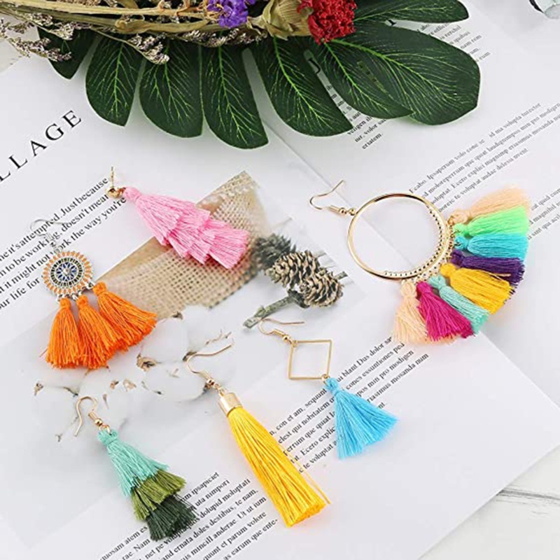 SIY  20 Pairs Tassel Earrings Bohemian Tassel Earring Long Layered Dangle Earrings