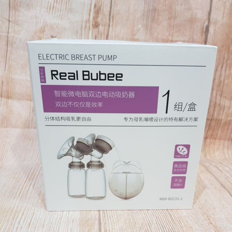 Real Bubbe Pompa ASI Model Elektrik Ukuran 300ml Botol Susu Ganda untuk Ibu