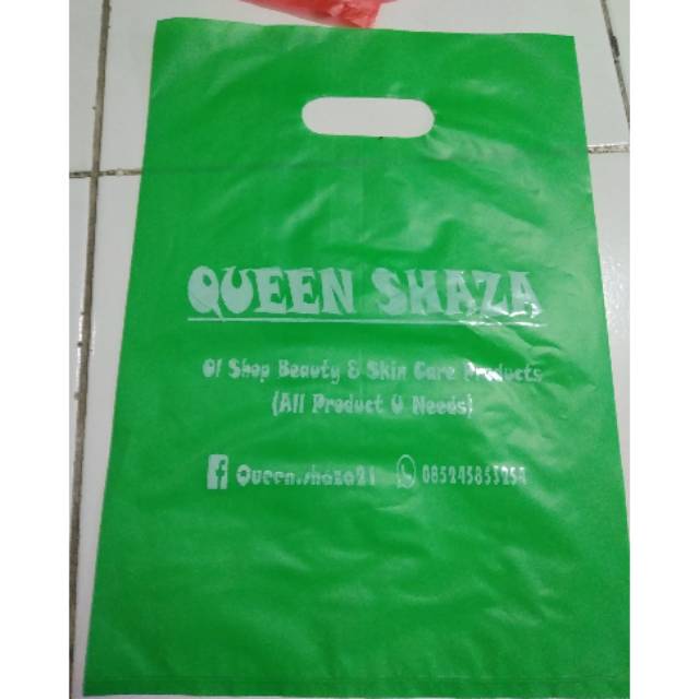 Kantong plastik , plastik plong /olshop / sablon , kresek plong hd pe  20x27 free desain
