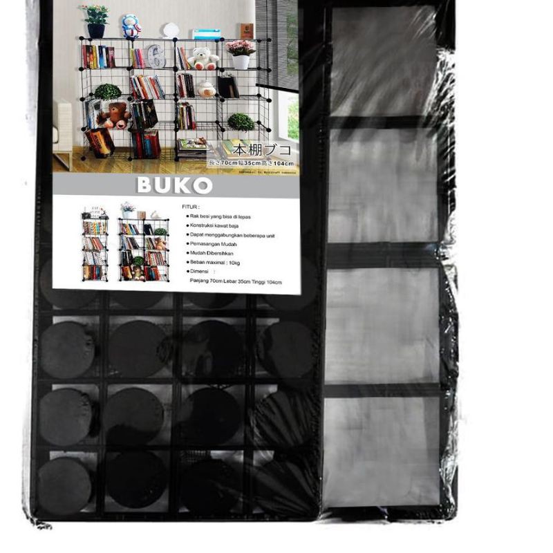 RAK SERBAGUNA 4 SUSUN BUKO RAK BUKU PORTABLE BONGKAR PASANG RAK BESI ORIGINAL HIGH QUALITY