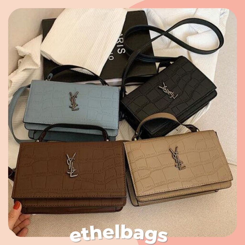 Yasmin YSL Bag Import Wanita Korean Style Print Huruf Tas Selempang Cewek Tas Bahu Premium Trendy