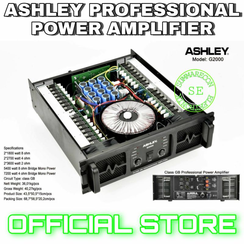 power amplifier ashley original ashley g2000 class gb