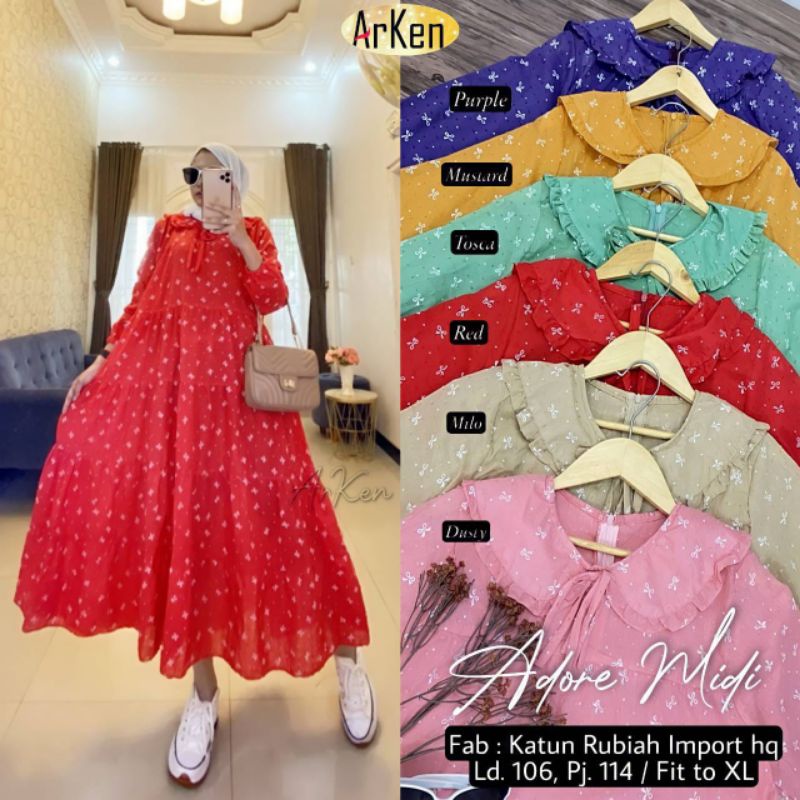 Adore Midi Dress by Arken Midi Dress Rubiah Best Seller