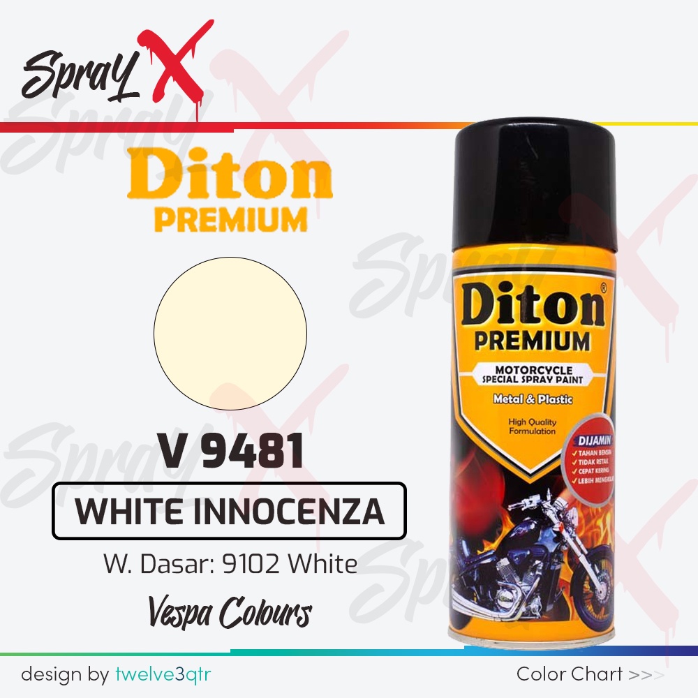 DITON PREMIUM VESPA WHITE INNOCENZA V 9481 / PUTIH VESPA #V9481 400ML - CAT SEMPROT