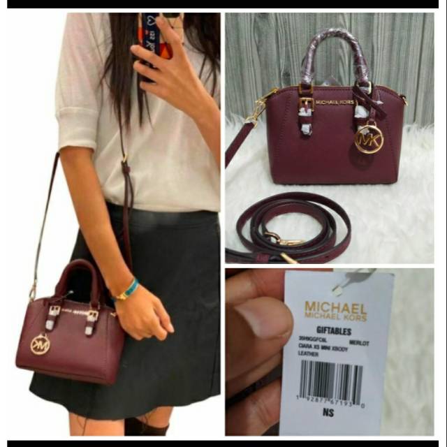 MK Ciara xs Mini xbody Giftables Merlot. Sz 17x14x8cm.