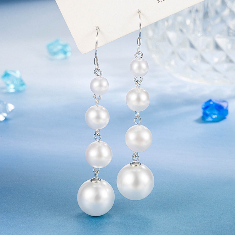 Anting Panjang Liontin Bulan Bintang Bunga Aksen Mutiara Berlian Imitasi Gaya Korea Untuk Wanita